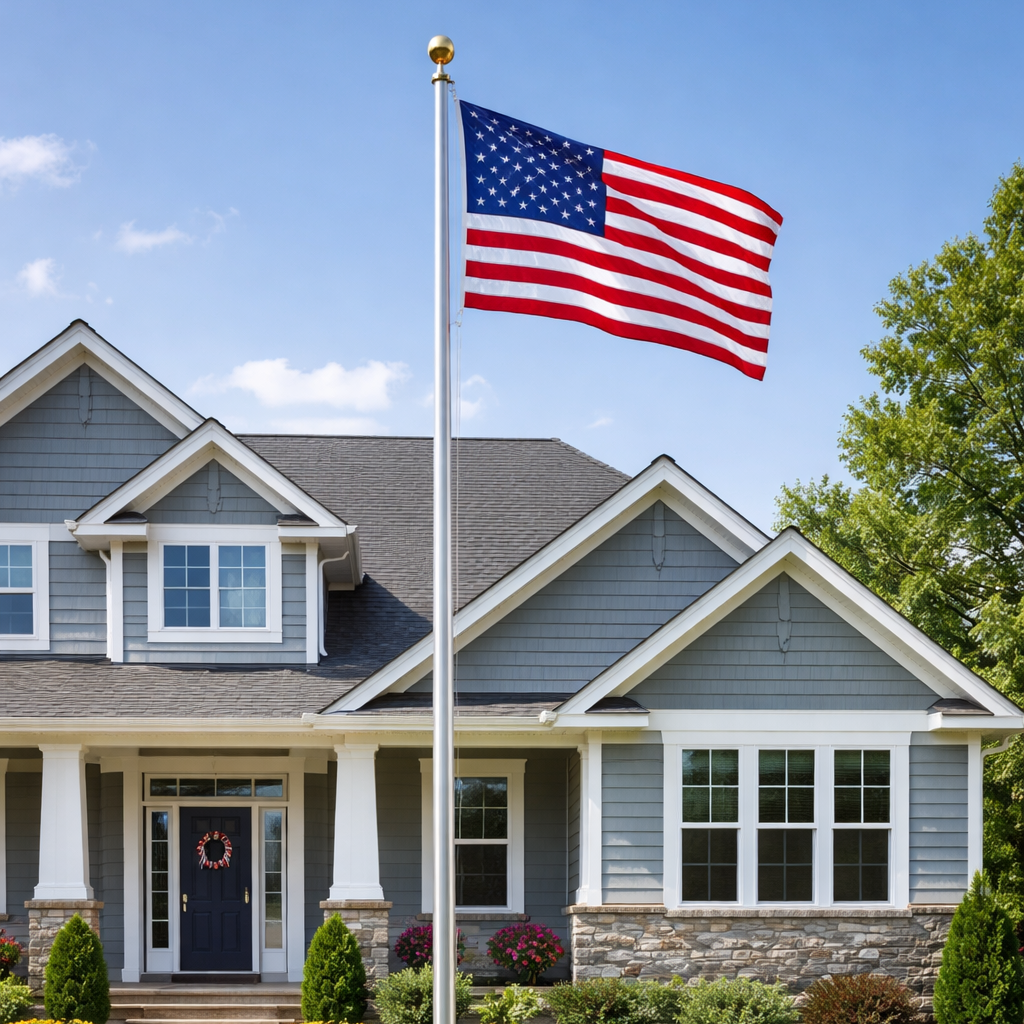 20 ft Residential Aluminum Flagpole Kit – Easy Install, Made in USA